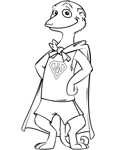 Meerkat Superhero Coloring Page